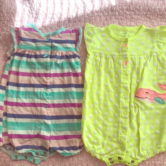 Set of 2 Carters Summer rompers - Picture 1 of 2